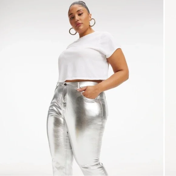 Good American Metallic Pants - NWOT Size 10/30 - Picture 3 of 7